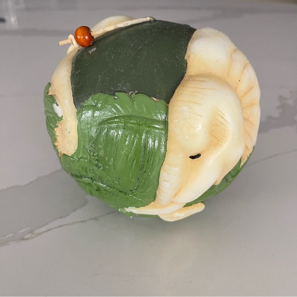 Vintage Elephant Candle chinoiserie green 7 palms - Picture 8 of 10